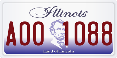 IL license plate A001088