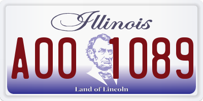 IL license plate A001089