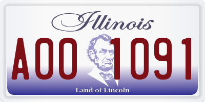 IL license plate A001091