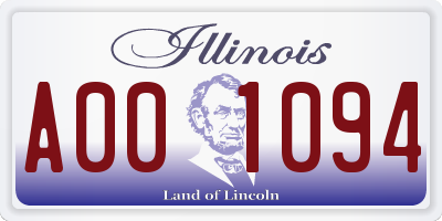 IL license plate A001094