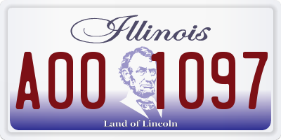 IL license plate A001097