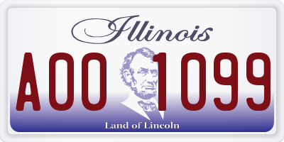 IL license plate A001099