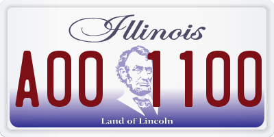IL license plate A001100