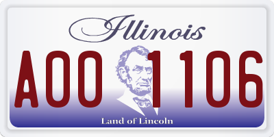 IL license plate A001106