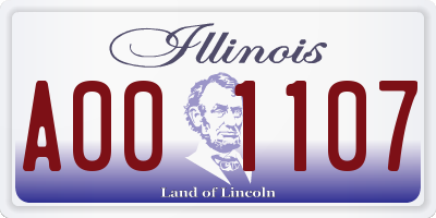 IL license plate A001107