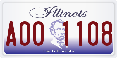 IL license plate A001108