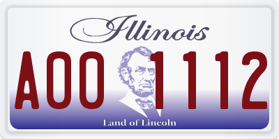 IL license plate A001112