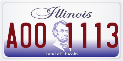 IL license plate A001113