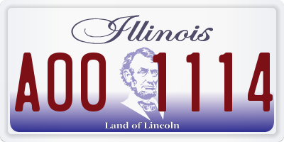 IL license plate A001114