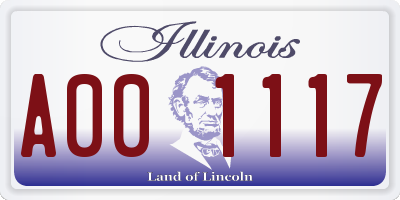 IL license plate A001117