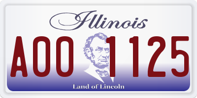 IL license plate A001125