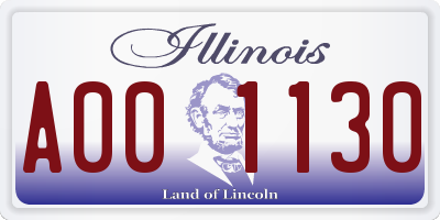 IL license plate A001130