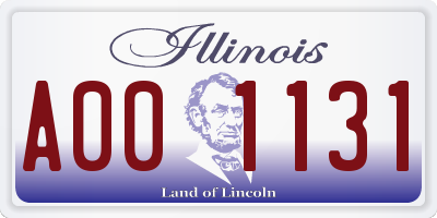 IL license plate A001131