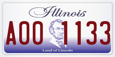 IL license plate A001133