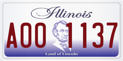 IL license plate A001137
