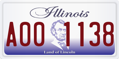 IL license plate A001138