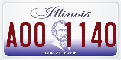 IL license plate A001140