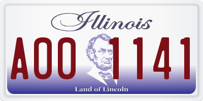 IL license plate A001141