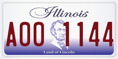 IL license plate A001144