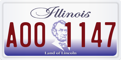 IL license plate A001147