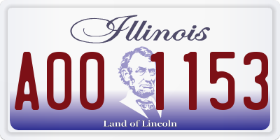 IL license plate A001153