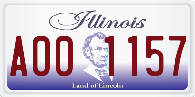 IL license plate A001157