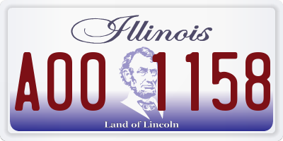 IL license plate A001158