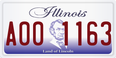 IL license plate A001163