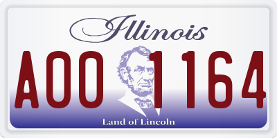 IL license plate A001164