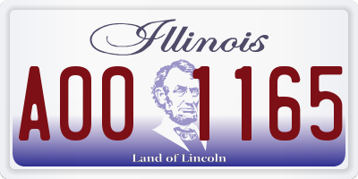 IL license plate A001165