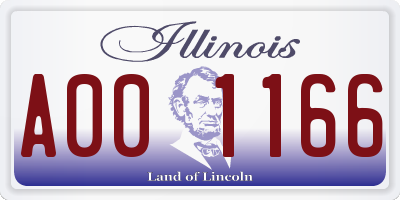 IL license plate A001166