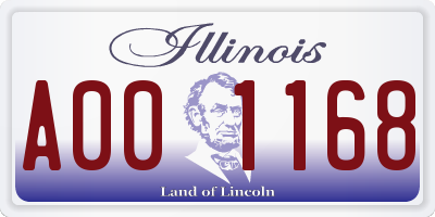 IL license plate A001168