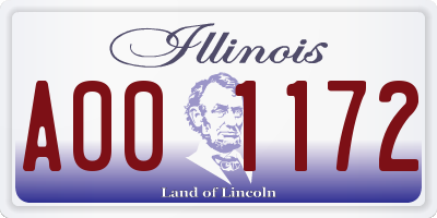 IL license plate A001172