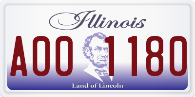 IL license plate A001180