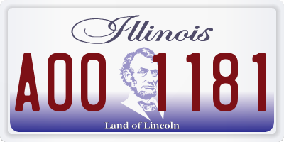 IL license plate A001181