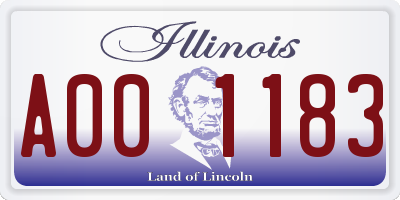 IL license plate A001183