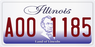 IL license plate A001185