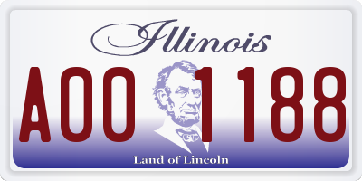 IL license plate A001188