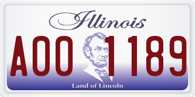 IL license plate A001189