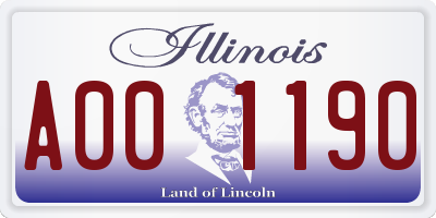 IL license plate A001190