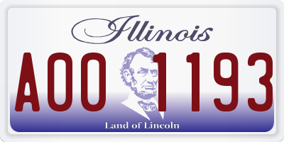 IL license plate A001193