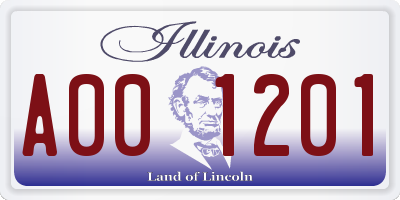 IL license plate A001201