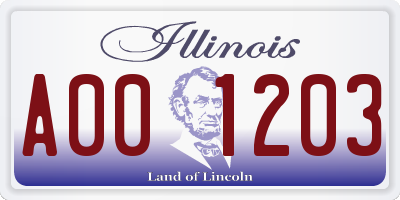 IL license plate A001203