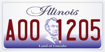 IL license plate A001205