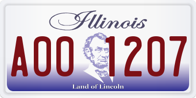 IL license plate A001207