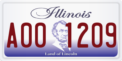 IL license plate A001209