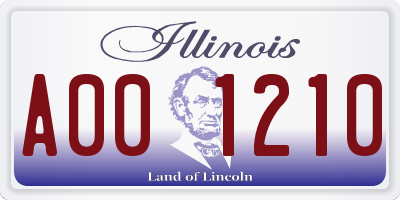 IL license plate A001210