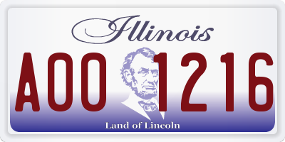 IL license plate A001216