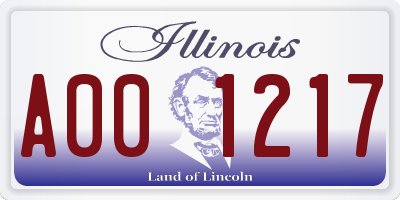 IL license plate A001217