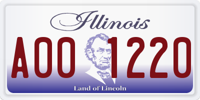 IL license plate A001220